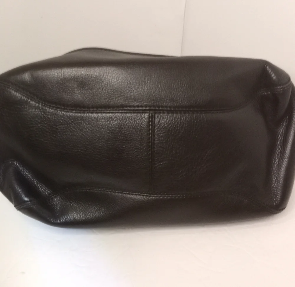 Kate Spade Pebbled Leather Black Satchel with Gold Accents